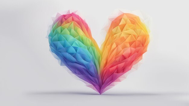 a heart with a rainbow of colors