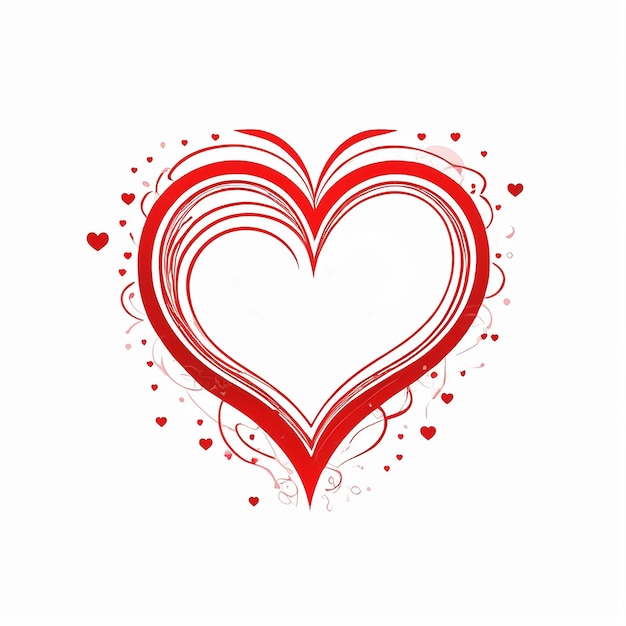 Photo a heart with a red background and a white background with a red heart in the middle