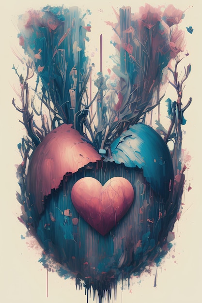 A heart with roots