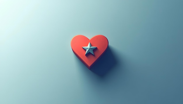 Photo a heart with a star on it that says  love