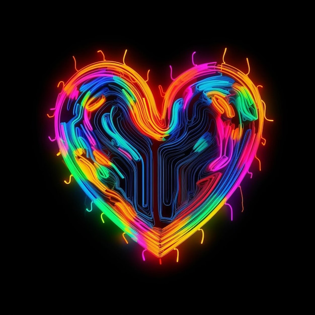 the heart with vibrant color like pride digital art