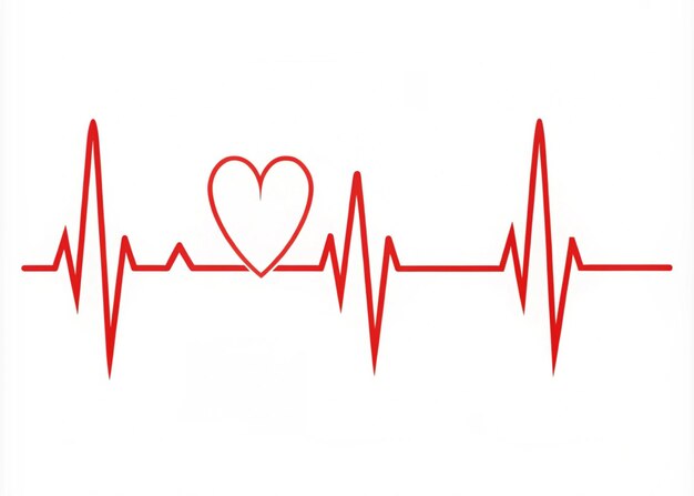 Photo heartbeat line medical symbol cardiology pulse