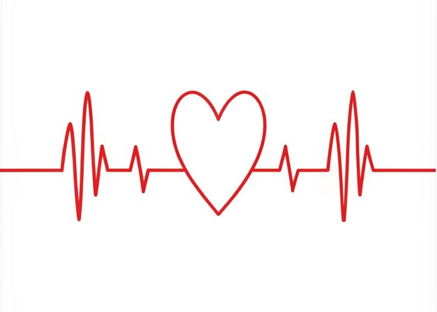 Photo heartbeat line medical symbol cardiology pulse