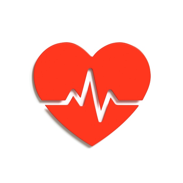 Heartbeat pulse icon 3d render