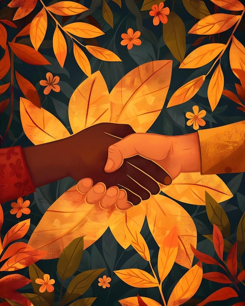 A Heartfelt Handshake Between Friends At Wallpaper