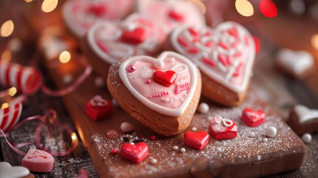 Photo heartfelt sweet treats and loveinspired decorations the sumptuous world of chocolate where each bite is a journey through decadent flavors and irresistible indulgence