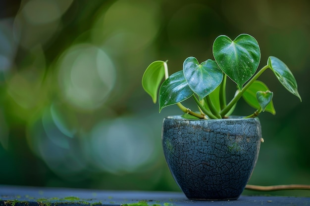 Heartleaf Philodendron Philodendron hederaceumin Flowerpot Closeup Philodendron Macro House Plant