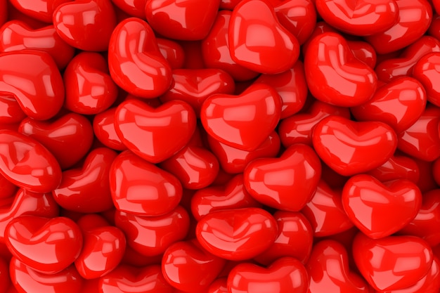 Hearts background, 3D rendering.