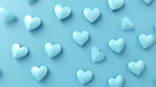 hearts on a blue background