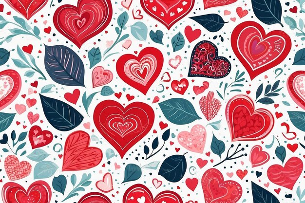 Hearts seamless pattern design for valentines day and any love concept