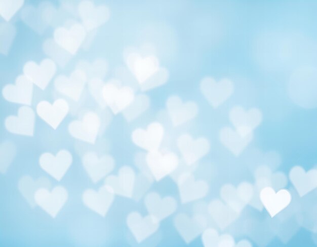 Photo hearts in the sky with a blue background