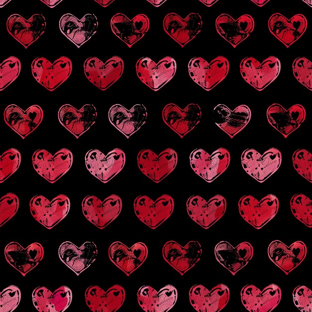 Photo hearts with pink and black and white hearts on a black background