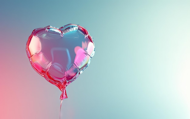 Heartshaped balloon on the pastel background professional advertising post photo ai generated