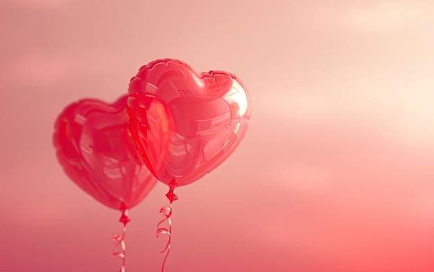 Heartshaped balloon on the pastel background professional advertising post photo ai generated