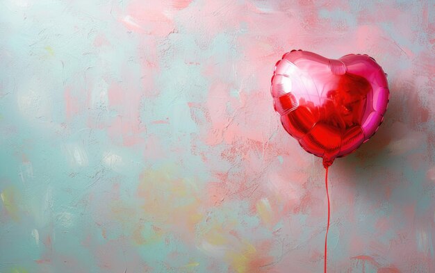 Heartshaped balloon on the pastel background professional advertising post photo ai generated