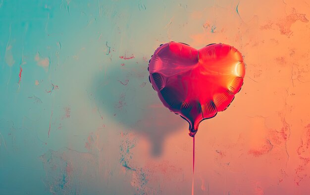 Heartshaped balloon on the pastel background professional advertising post photo ai generated