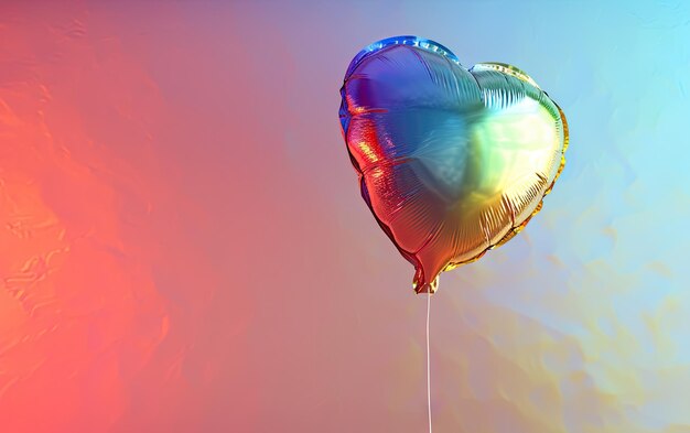 Heartshaped balloon on the pastel background professional advertising post photo ai generated