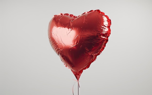 Heartshaped balloon on the white background professional advertising post photo ai generated