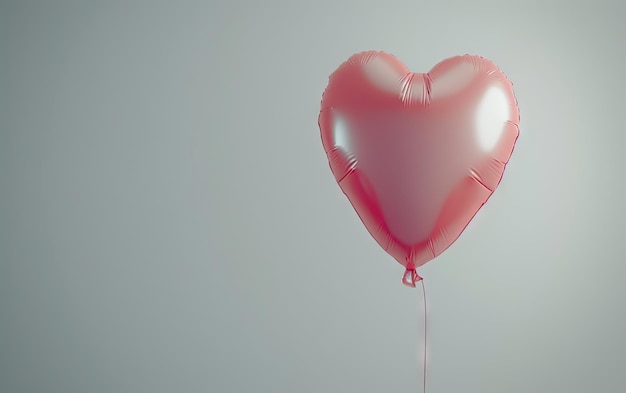 Heartshaped balloon on the white background professional advertising post photo ai generated