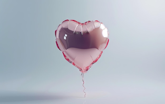 Heartshaped balloon on the white background professional advertising post photo ai generated