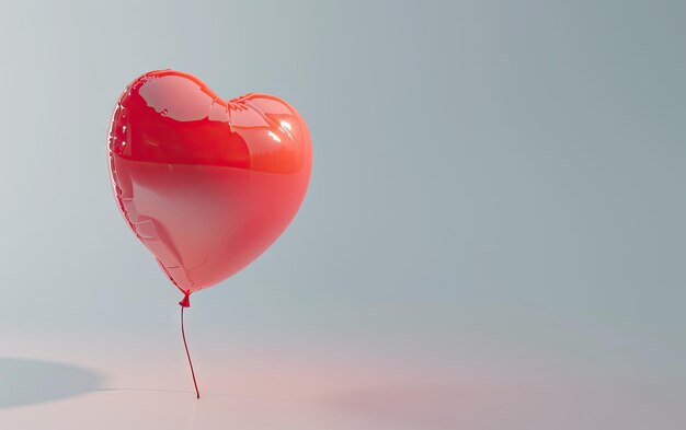 Heartshaped balloon on the white background professional advertising post photo ai generated