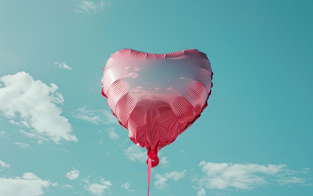 Heartshaped balloon on the white background professional advertising post photo ai generated