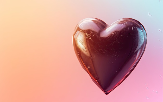 heartshaped chocolate candy on the pastel background professional food photo ai generated