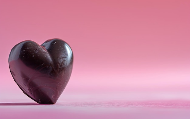 heartshaped chocolate candy on the pastel background professional food photo ai generated