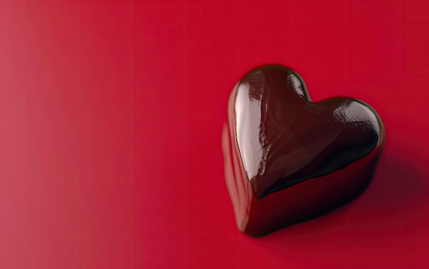 heartshaped chocolate candy on the red background professional food photo ai generated