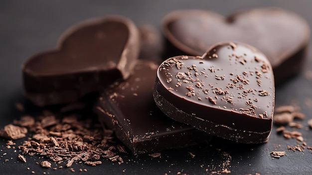 HeartShaped Chocolate Delights on a Dark Background