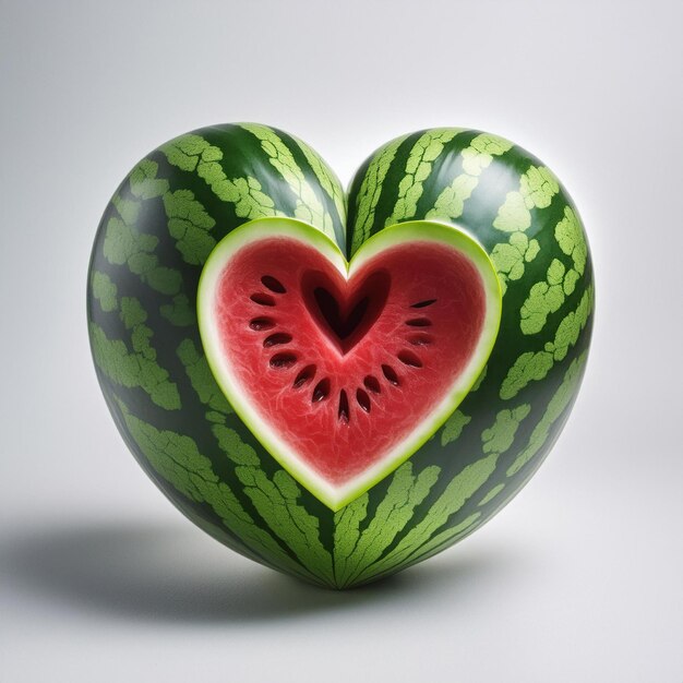 Photo heartshaped watermelon