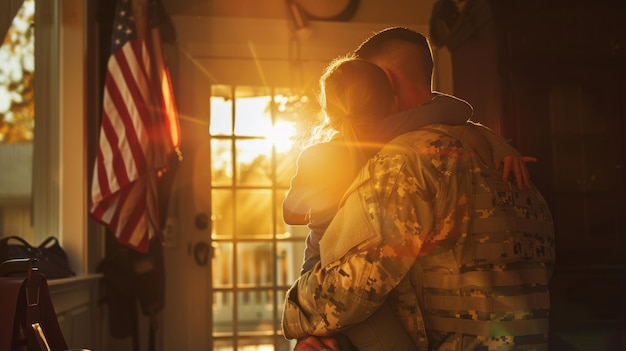 Photo heartwarming military family moments life love and service