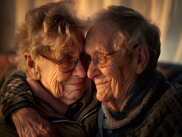 A heartwarming portrait of an elderly European couple