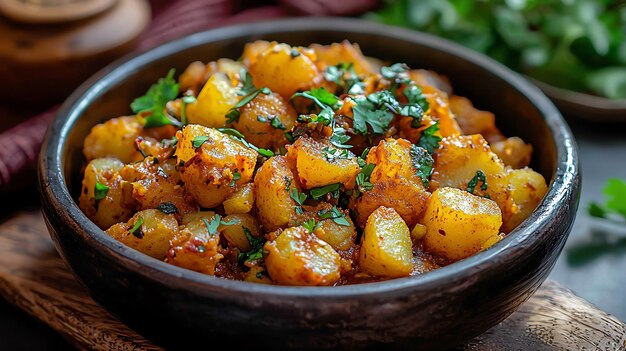 Hearty Aloo Gobi Dish with Tofu Indian Cuisine