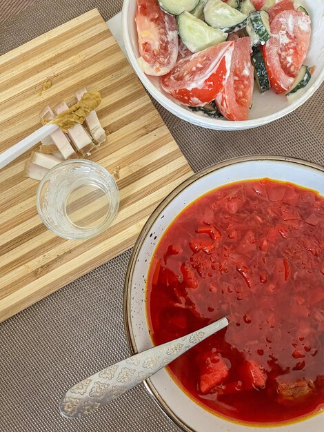 Hearty and Delicious Borscht Soup with Traditional Ingredients