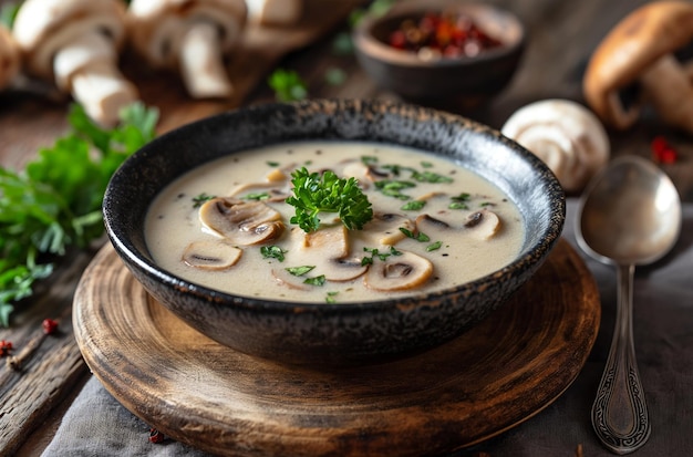 Hearty mushroom cream soup