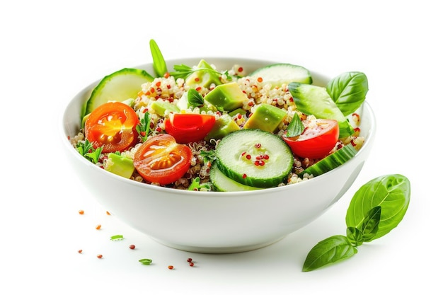 Hearty Quinoa Salad Bowl with Avocado and Cherry Tomatoes