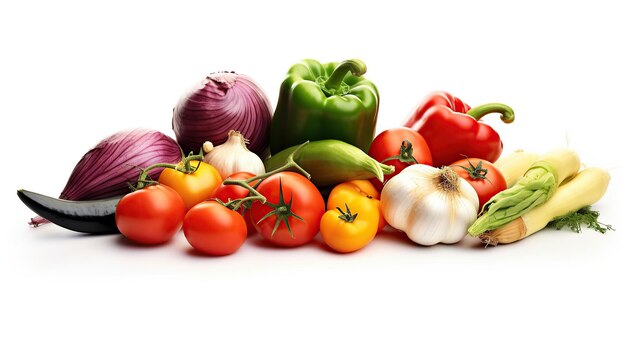 Heat tolerant Vegetables Vegetable isolated on white background Generative AI