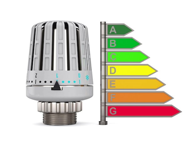 Heater thermostat on white background Isolated 3D illustration