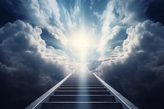 Heaven afterlife stairs sunlight Generate Ai