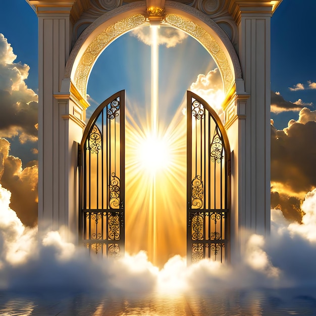 Heavenly Gates Sunshine Piercing Through Clouds