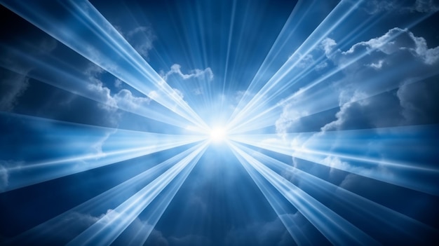 Photo heavenly light symbolizing divine presence blessing the world with radiant illumination