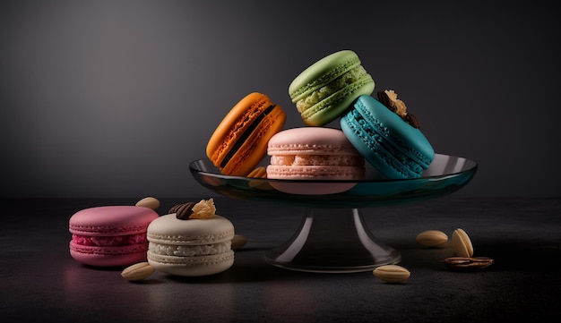 Photo heavenly macarons with heavenly taste