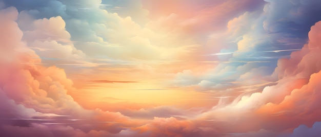 Heavenly sky sunset above the clouds abstract