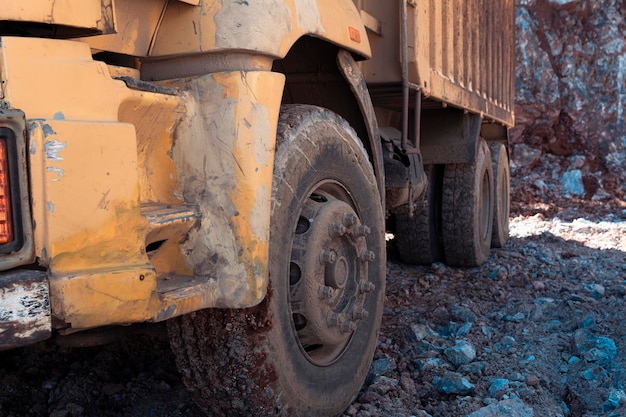 Heavy machinery works at the construction site Clearing rocky soil for construction in Turkey