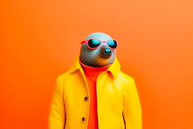 Heavy Mole Anthropomorphic Bright Colors Trendy, Generative AI