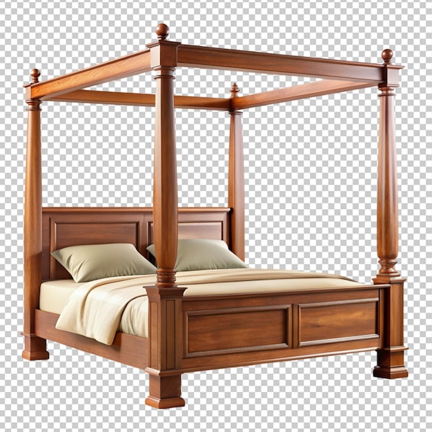 heavy wooden canopy bed