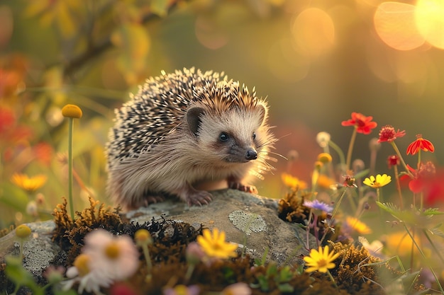 Hedgehog in Autumnal Foliage