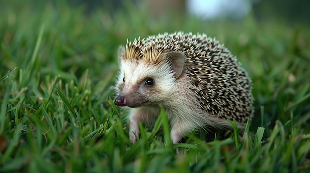 Hedgehog in Green Grass