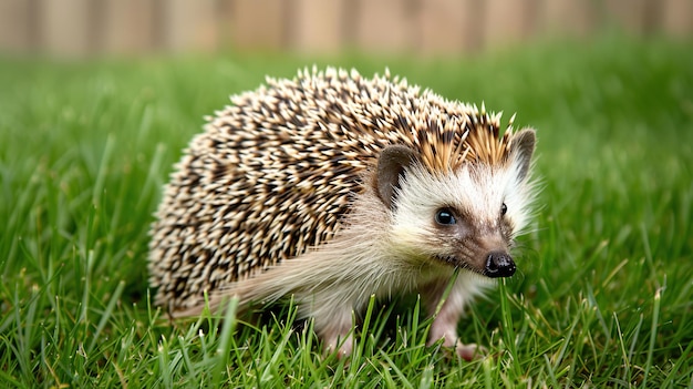 Hedgehog in a Lush Green Meadow